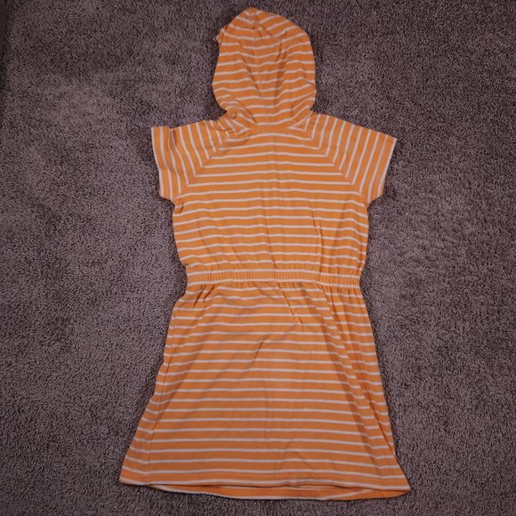 Hanna Andersson Hoodie Coverup Girls Size 160 US 14-16 Terry Striped Swim - Picture 4 of 12
